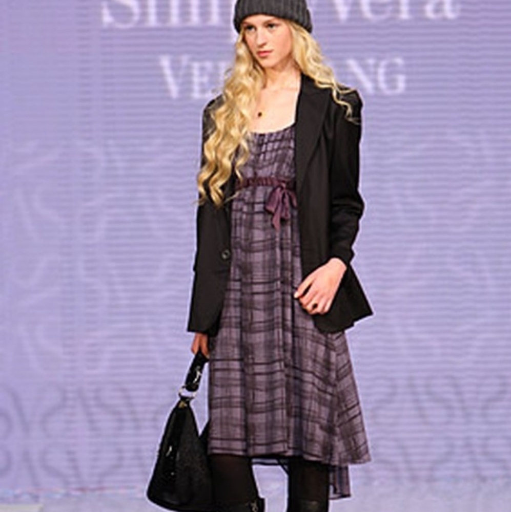 Simply Vera Plaid Purple Dress